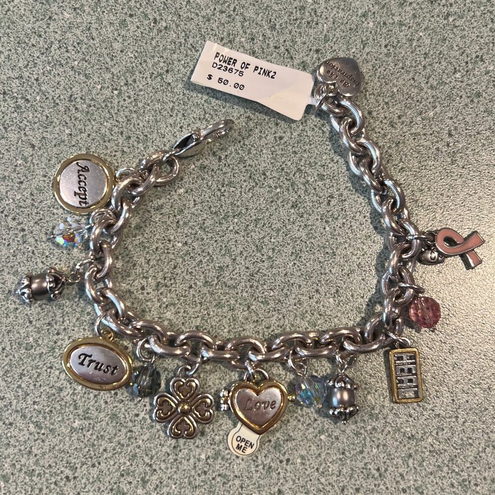 Brighton Jewelry Power of Pink Charm Bracelet